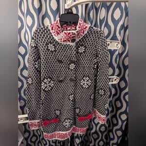 Tahari Kids. Sz. 6X Snowflake Cardigan/Sweater Coat.